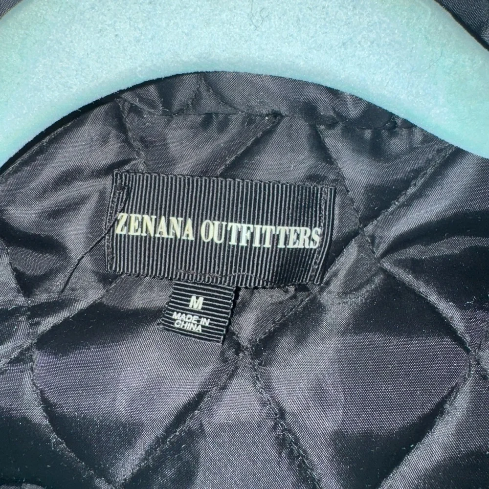 Zenana outfitters Black parka Jacket with Fur-Trimmed Hood, size medium